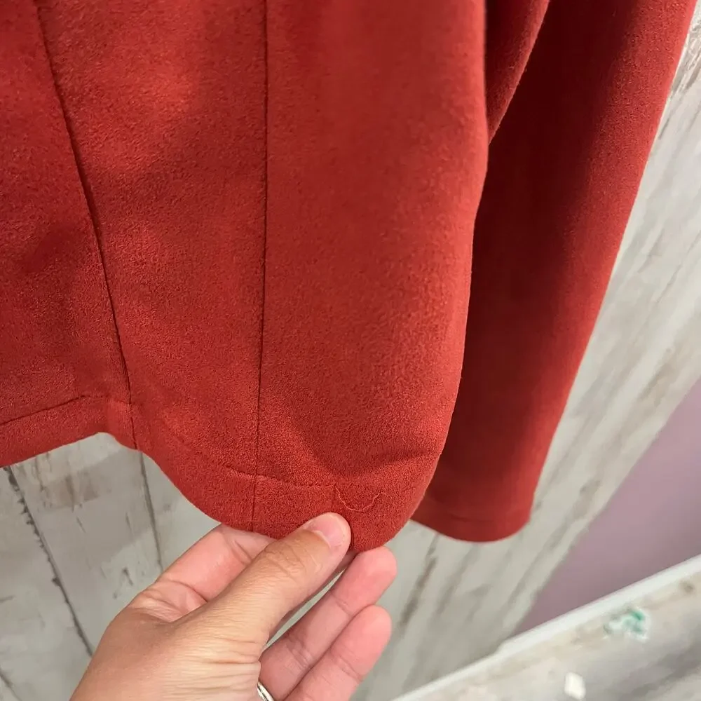 Bagatelle Orange Faux Suede Crop Jacket - Women's Medium